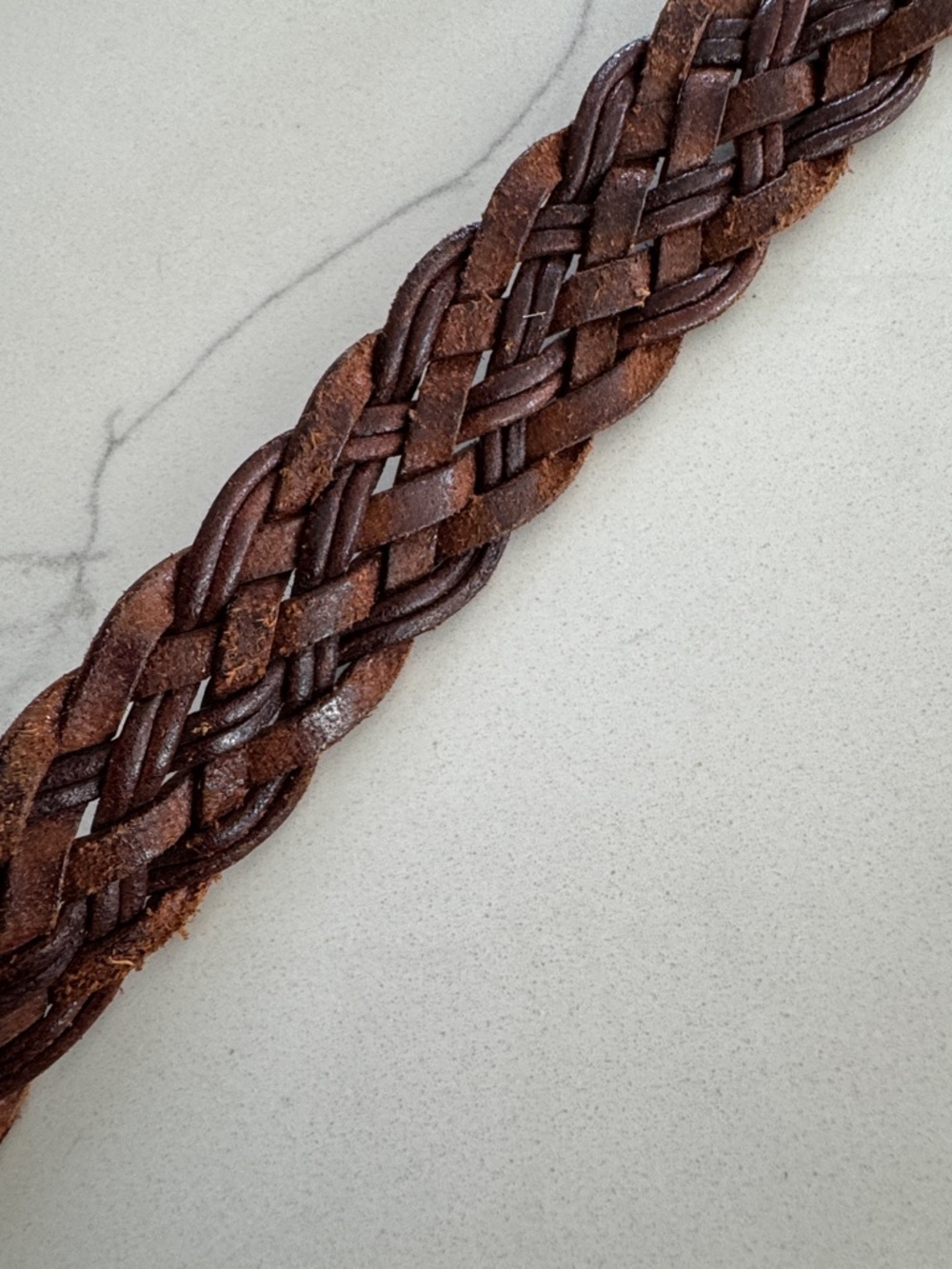Coach Braided Brown Leather Belt with Brass-Tone Buckle - Picture 11 of 13